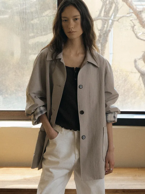 comos 1729 raglan half trench coat (beige)