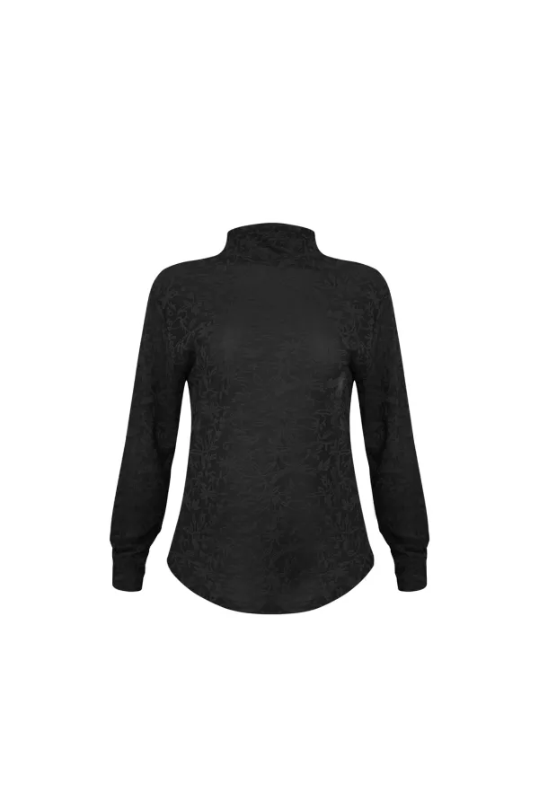TURTLE LONG SLEEVE TOP (BLACK)