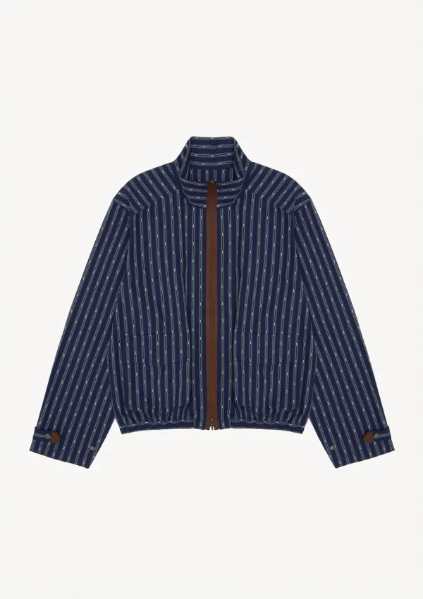 Ethnic Shirt Blouson in Navy