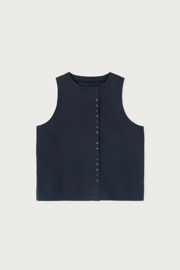 DOUBLE BREASTED VEST DARK LAKE
