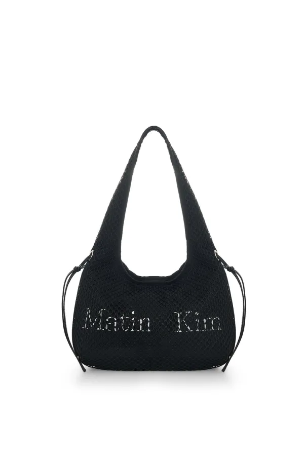 SIDE STRAP MESH MINI TOTE BAG IN BLACK