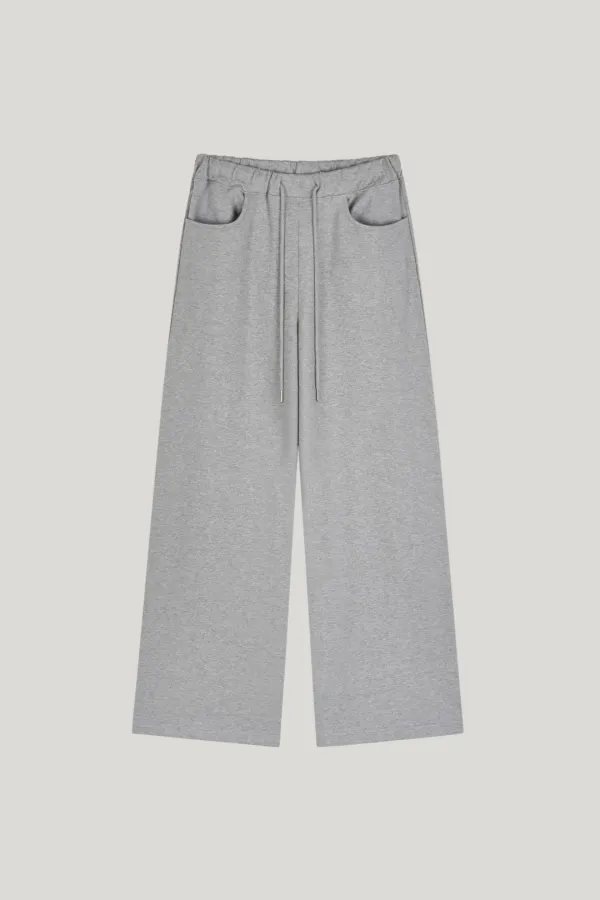 wide sweat pants_gray