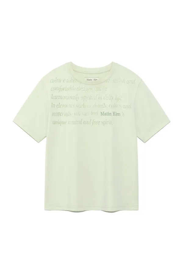 LOGO POINT LETTERING GRAPHIC TOP IN LIGHT GREEN