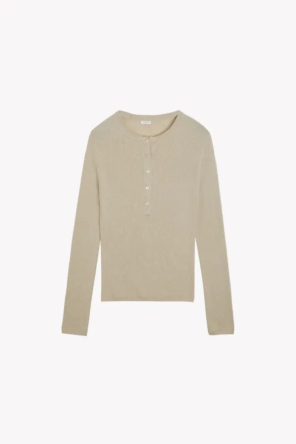 Alina Button Knit (Beige)