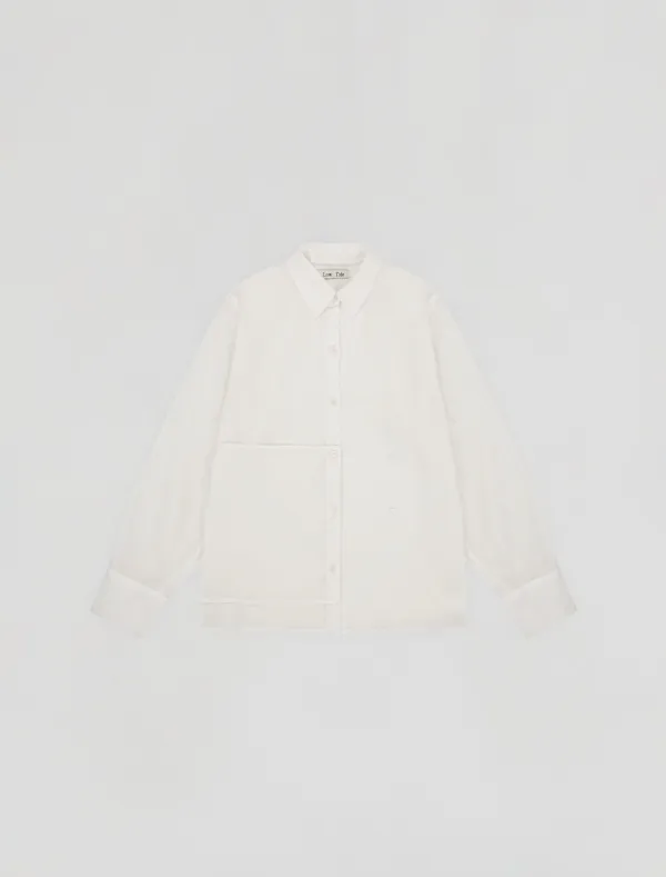 [4th REORDER] SILKY BUTTON WRAP SHIRT [WHITE]