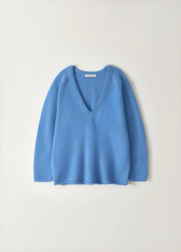 2ND / Cerin deep v-neck pullover (Blue)