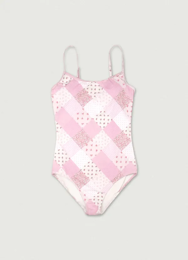 Rosy Patchwork Monokini [pink]