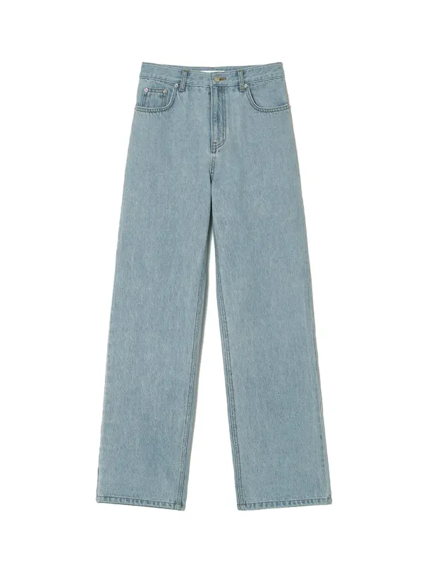 Essential Straight Denim Pants Light Blue