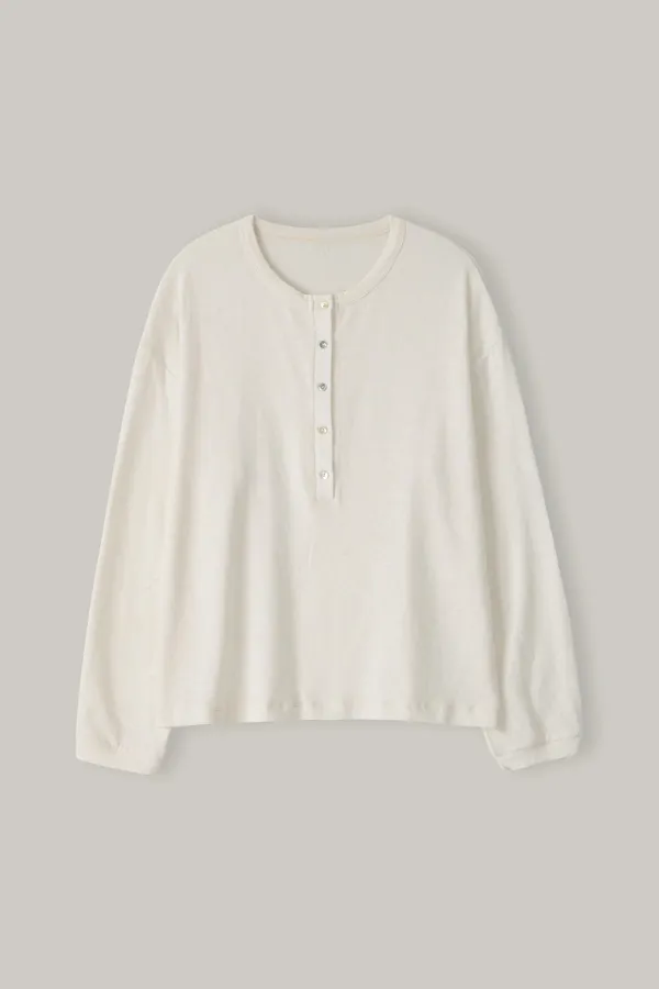 Linen Henley Tee (Ivory)