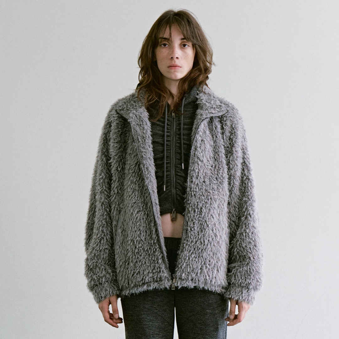 트리밍버드 Shaggy Zip-up Jacket [ Gray ] 상품 이미지 1