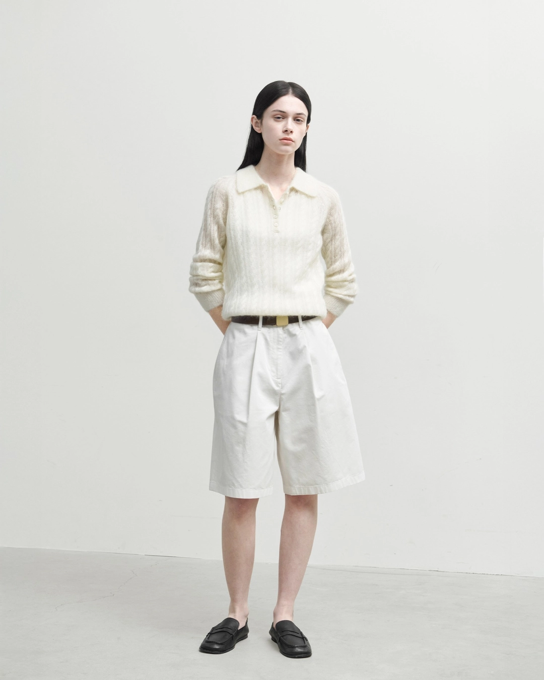 브라운야드 W Cable Pique Knit, Ivory 상품 이미지 2