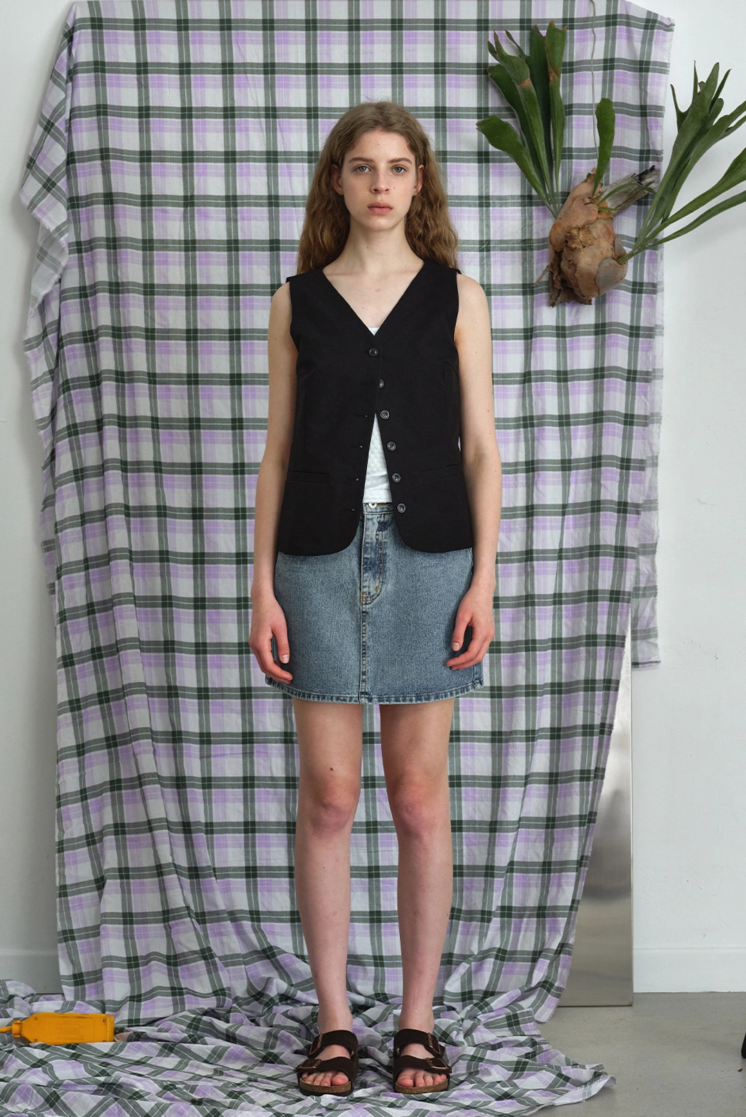 브렌다 브렌든 becky denim skirt - light blue 상품 이미지 2