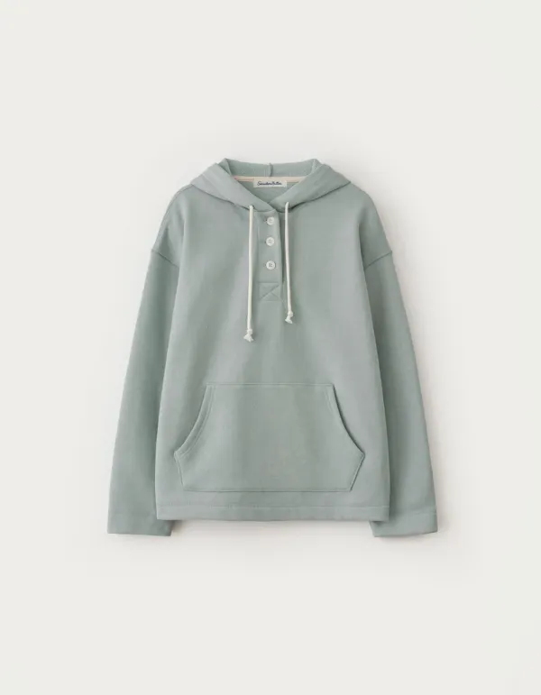 Bold Logo Button Hoodie - Pistachio