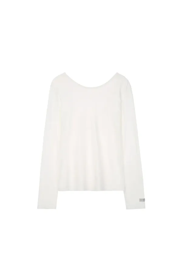 Scoop-back Top, Off White
