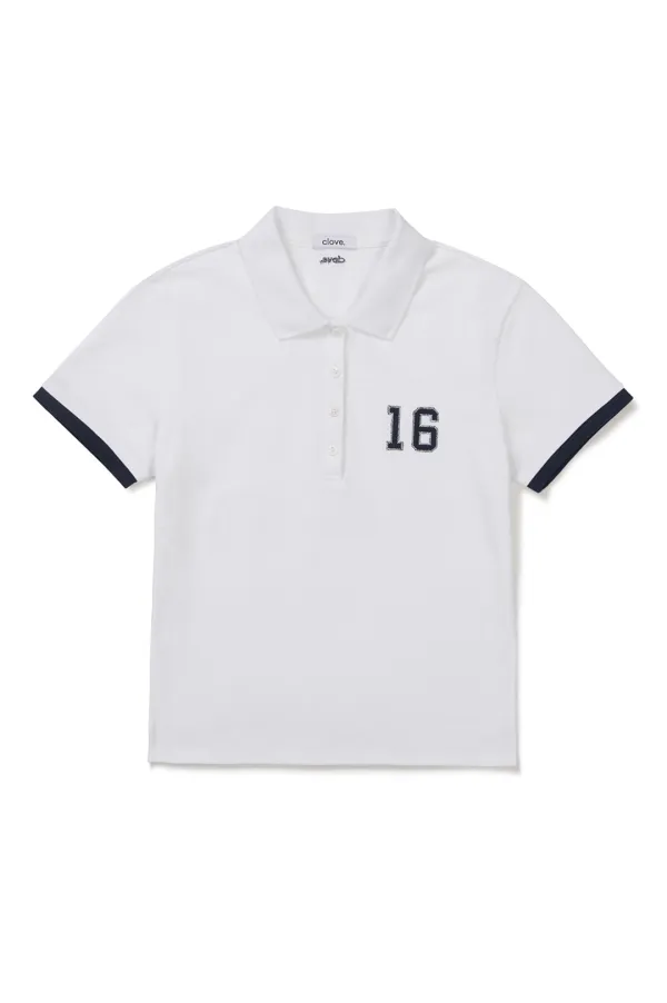 [26SM clove] Numbering Slim Pique T-Shirt (White)