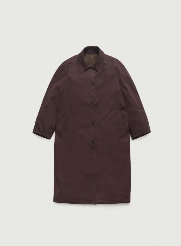 Bastide Reversible Long Trench Coat_Burgundy