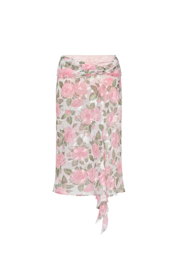 [7.15 예약 발송] ROSE FLAIR MIDI SKIRT (PINK)