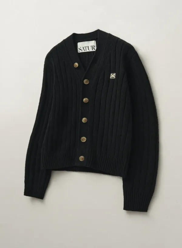 [RIIZE\'s Pick] (W) Faro Over Size Boucle Cardigan - Classic Black