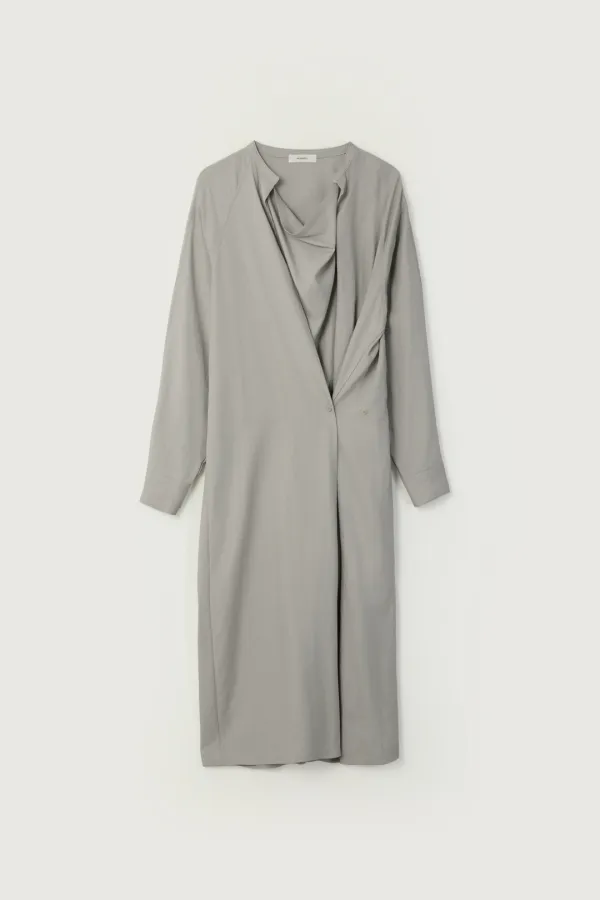 ESTEL DRAPED LONG DRESS_GRAYISH BEIGE