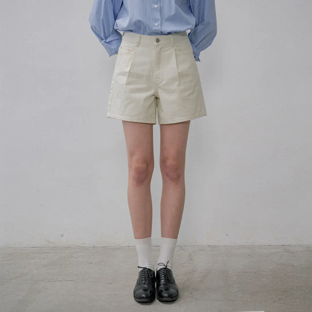 시야쥬 SIJN6030 color denim shorts_Lemon beige 상품 이미지 2
