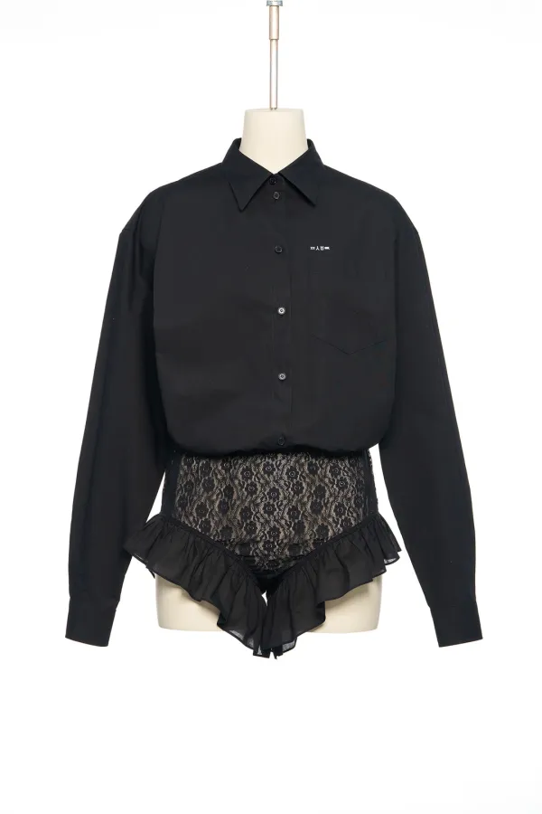 PF25 BLACK RUFFLE PANTY SHIRT