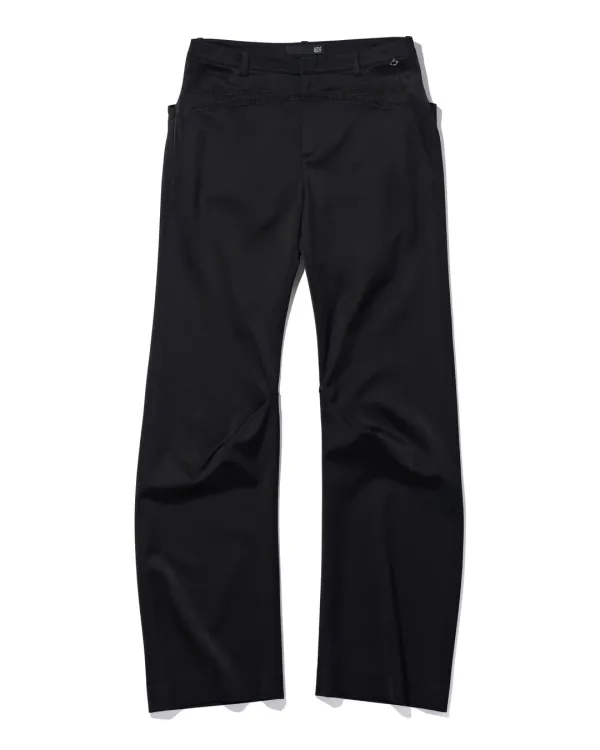 GLOSS WOOL PANTS_BLACK