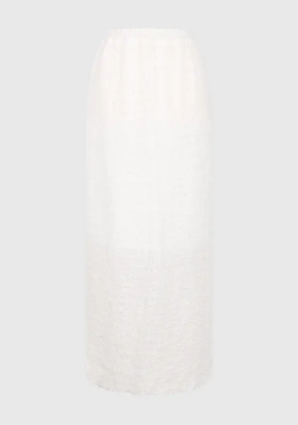 Alina Wrinkle Long Skirt Ivory