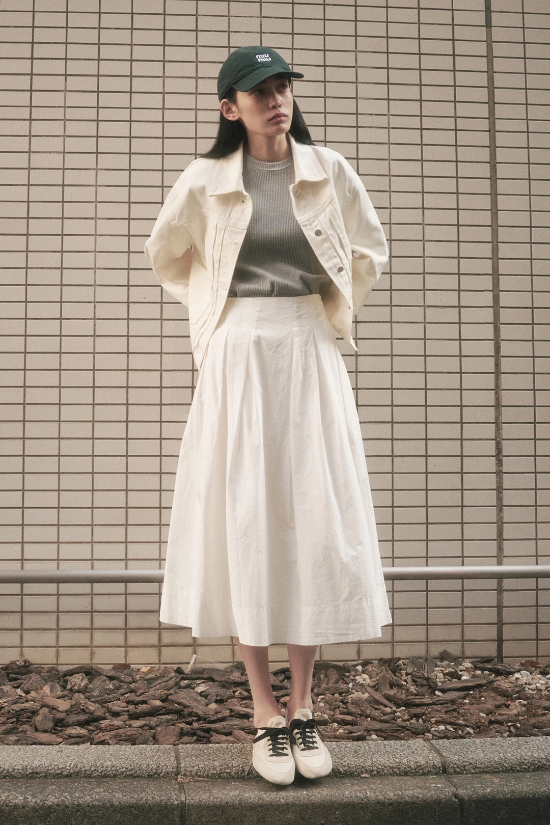세이지먼트 PICOT PINTUCK FLARE SKIRT_IVORY 상품 이미지 2
