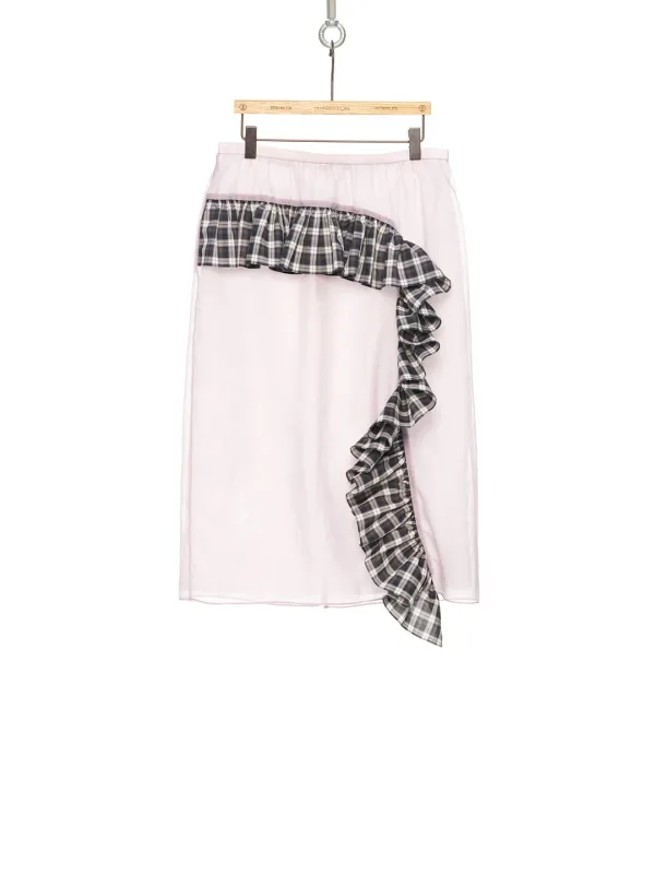 PS26 LIGHT PURPLE RUFFLE SHEER LAYERED MIDI SKIRT