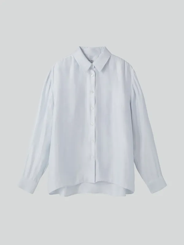 OVERSIZED SHEER SHIRT (WHITE GREY)