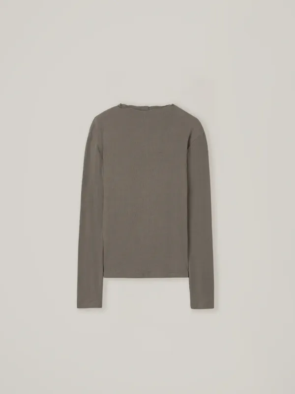 Cotton half neck top - Brown