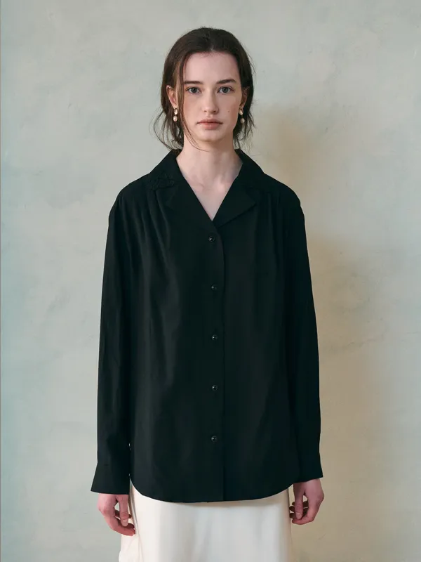 FROM retro embroidery blouse_black