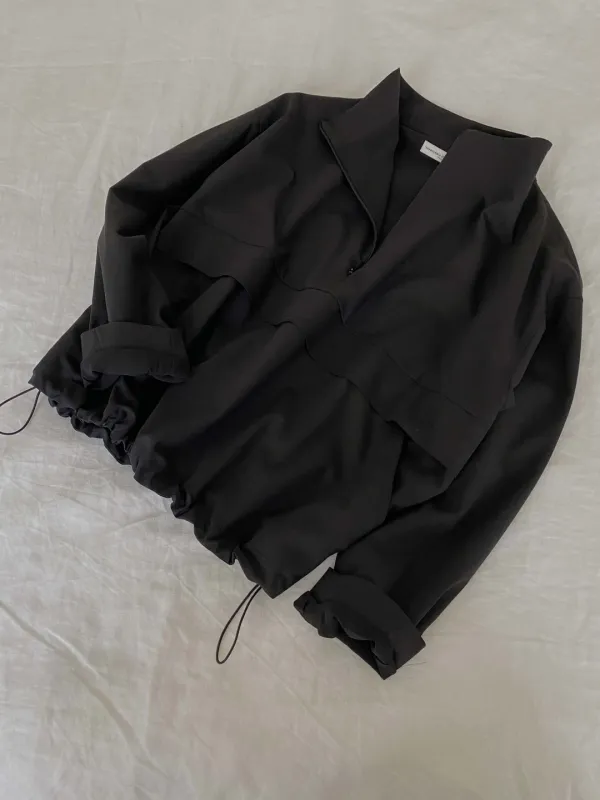 Caster wool Anorak (black)