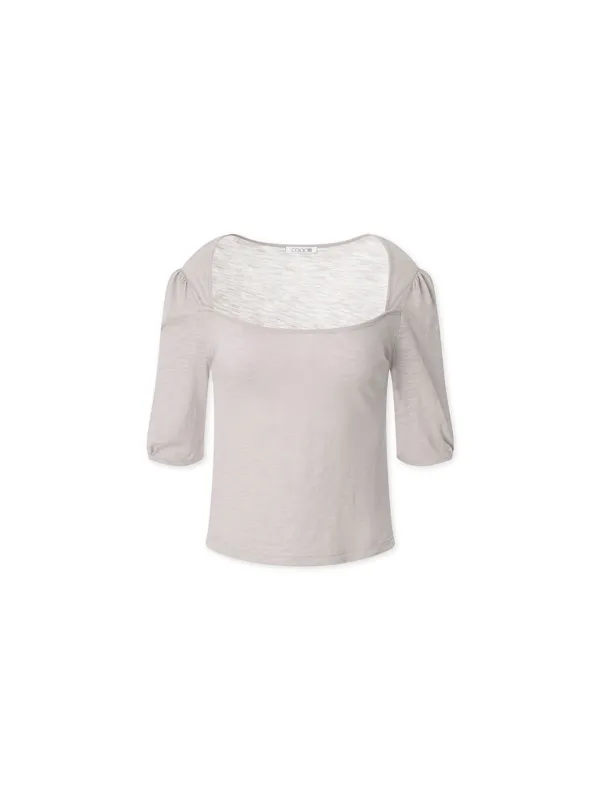LEAF PUFF TOP BEIGE