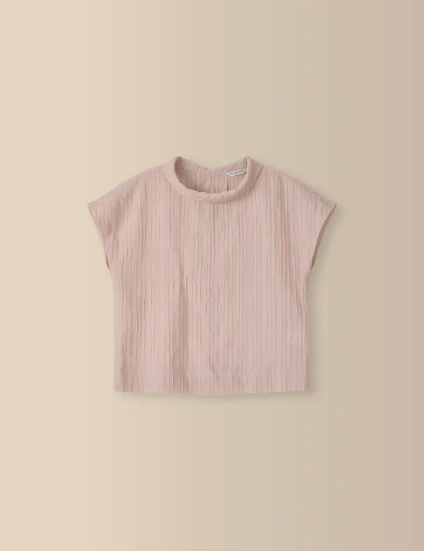 2nd / Riviera Pleats Blouse (Dry Rose)
