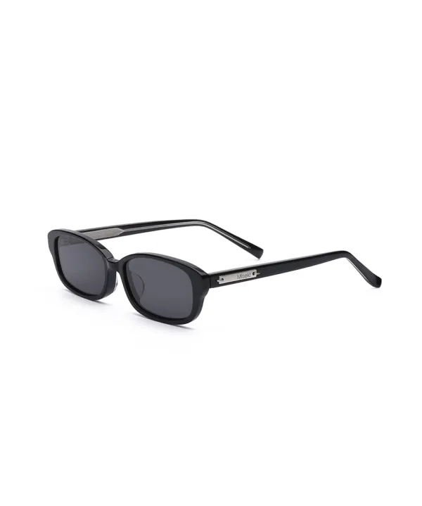 MM2 silver logo round square eyewear SHINY BLACK / BLACK