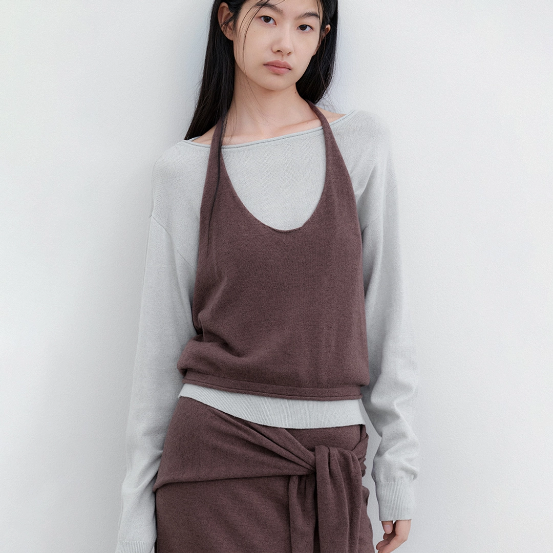 아뜰리에 나인 (T-7292)COLOR POINT HALTER VEST&TOP SET UP S 상품 이미지 1