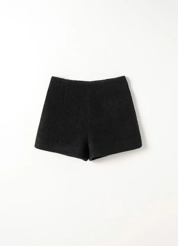 [4TH] Cozy Bouclé Shorts(Black)