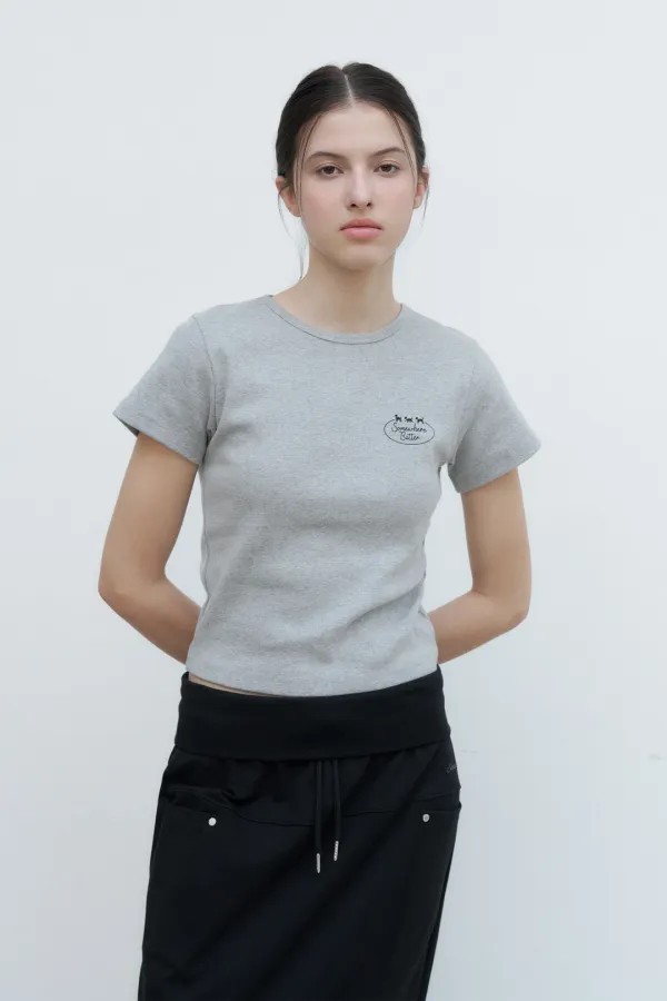 Trio Puppy Logo Top - Grey