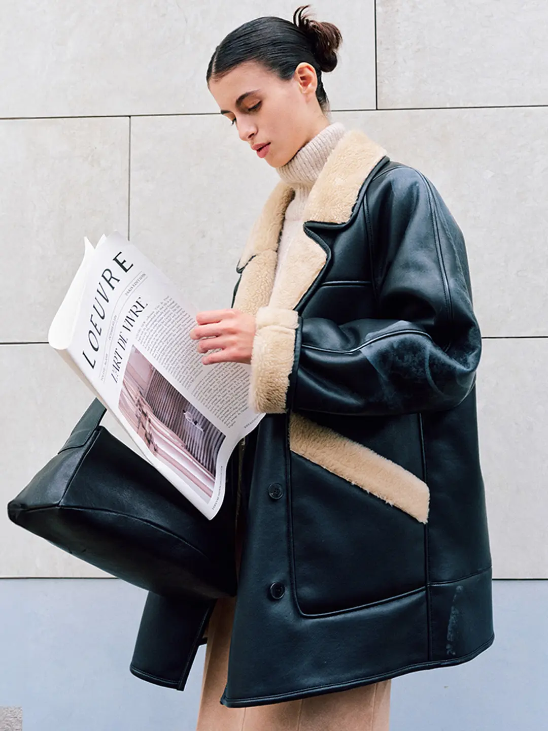 루에브르 Faux Leather Shearling coat-Jacket SM4WJ934-10 상품 이미지 2
