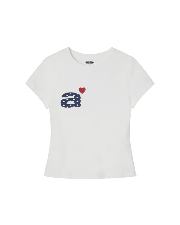[6/16 예약발송] DOT SMALL LETTER TEE [WHITE]