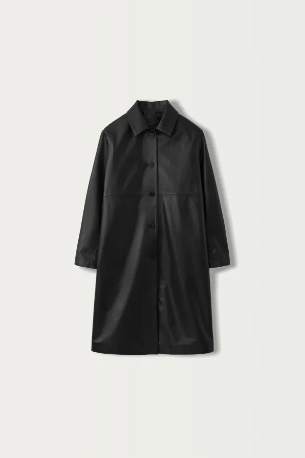 Demi single leather coat (Black)