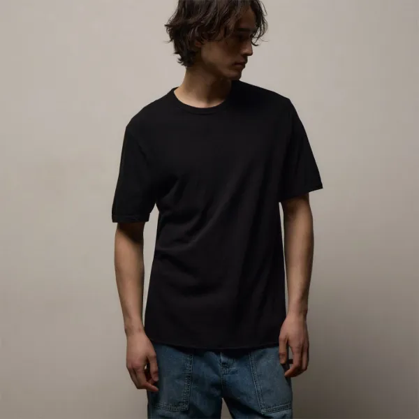 Slub Jersey Short Sleeve Crew - Black