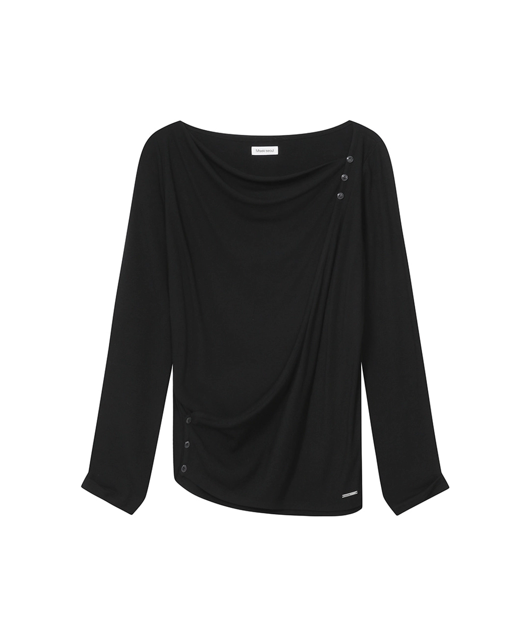미세키서울 Draped button long sleeve BLACK 상품 이미지 1