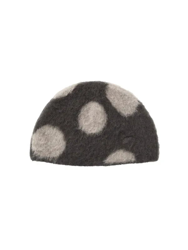 Fluffy Dotted Knit Beanie - Charcoal