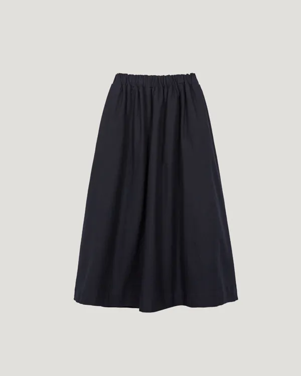 flétta Cotton String Long Skirt_Navy