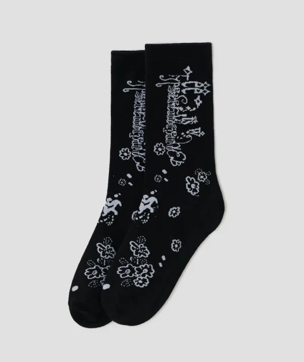 Graphic Crew Socks [Black]
