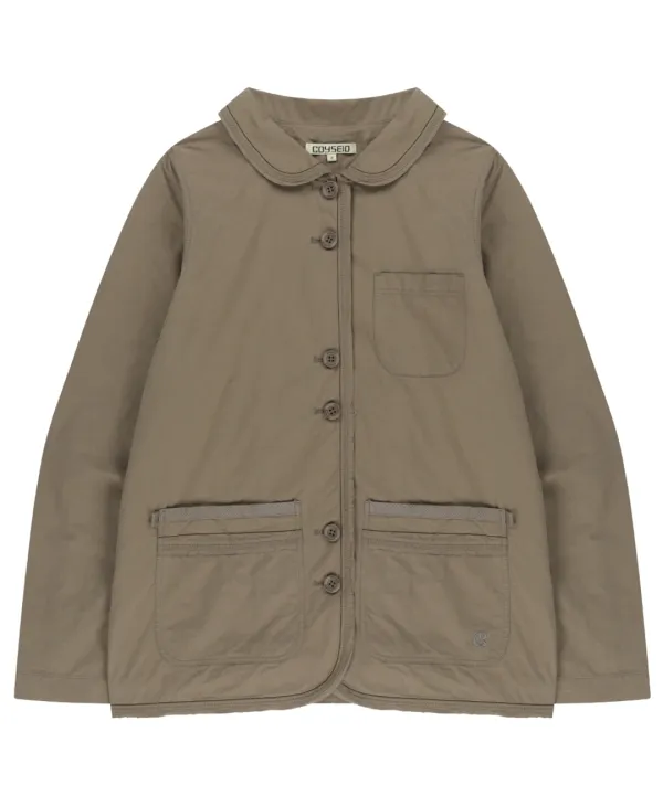 RAW EDGE COTTON JACKET ASH BROWN