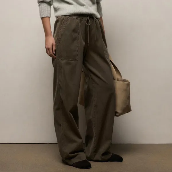 Herringbone Twill Pant - Army Green Pigment