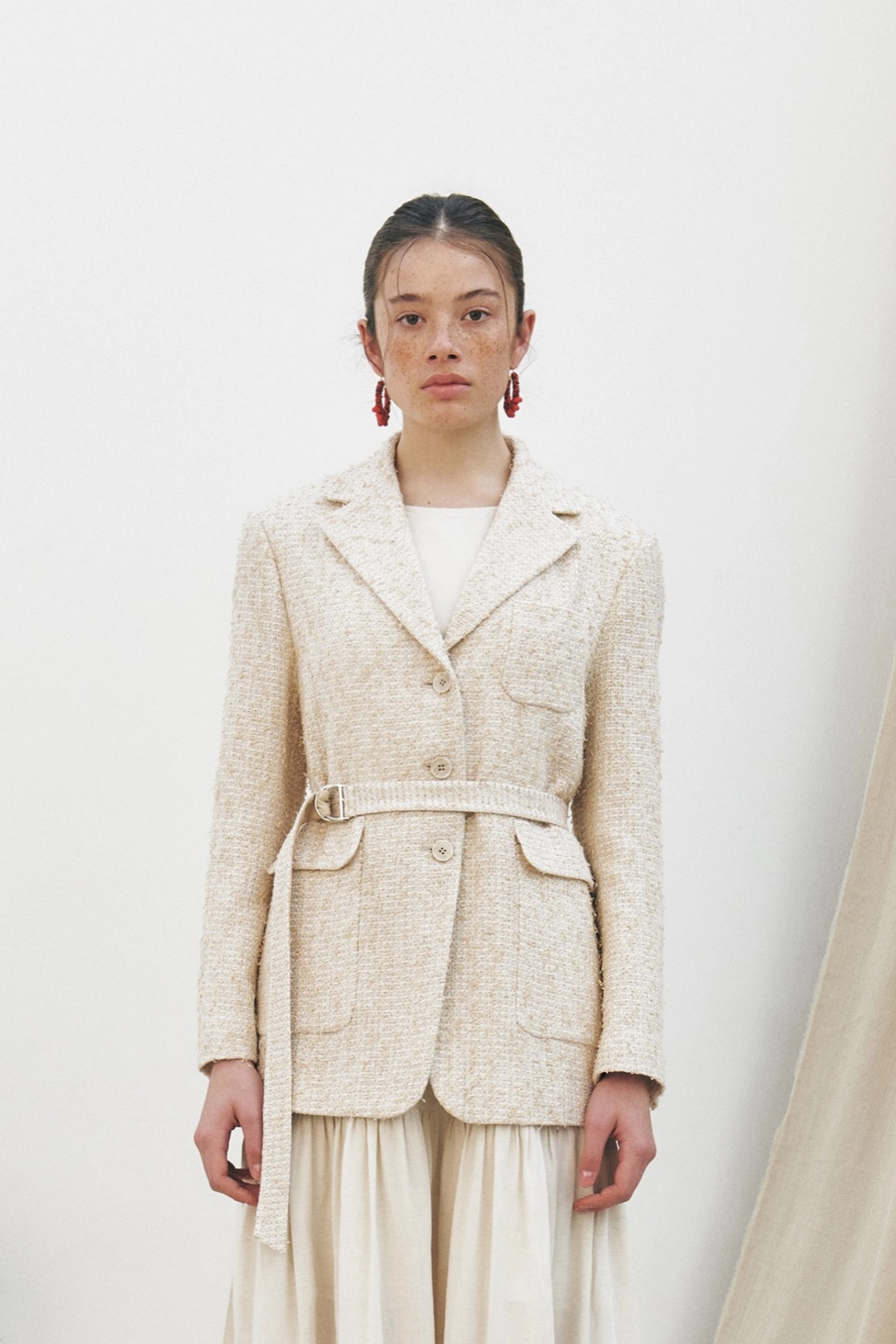 쿠메 Belted Safari Jacket, Light Beige 상품 이미지 2